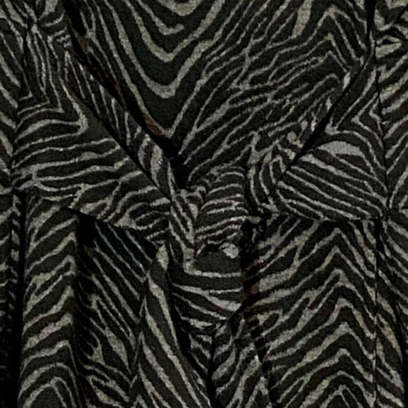 Calvin Klein Wool Jacket Women's Small Gray Zebra Stripe Button Up Belted Coat - Picture 4 of 12